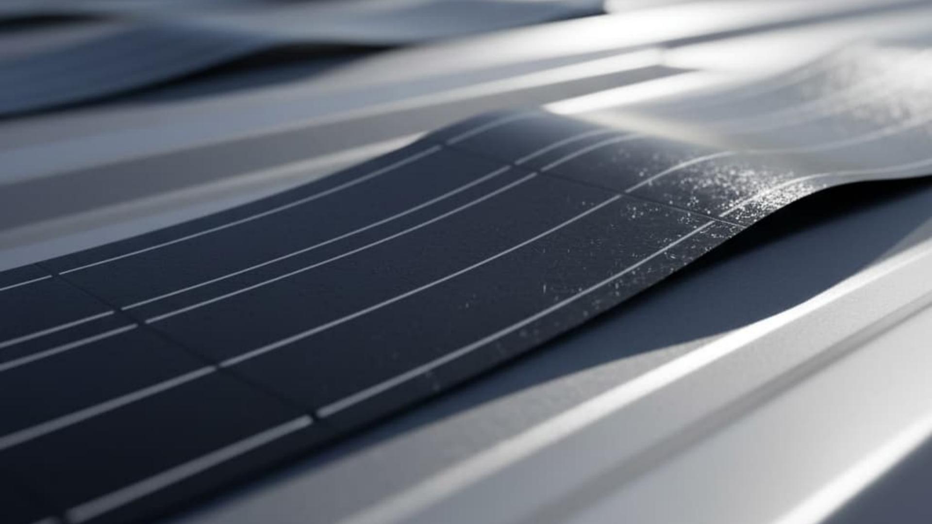 un panel solar flexible negro