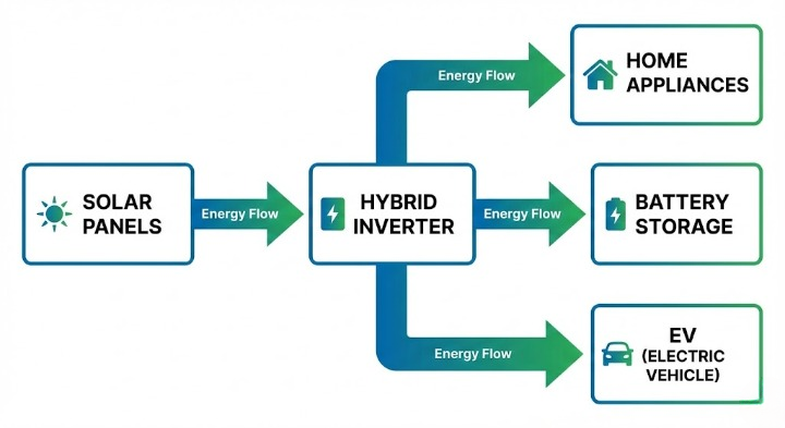 diagrama-de-flujo-de-energia-solar-sistema-inversor-híbrido